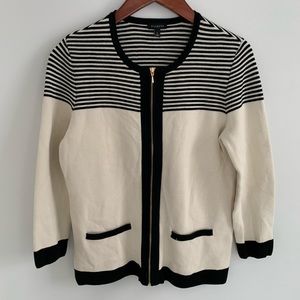 Talbots NWOT Striped Zip Cardigan